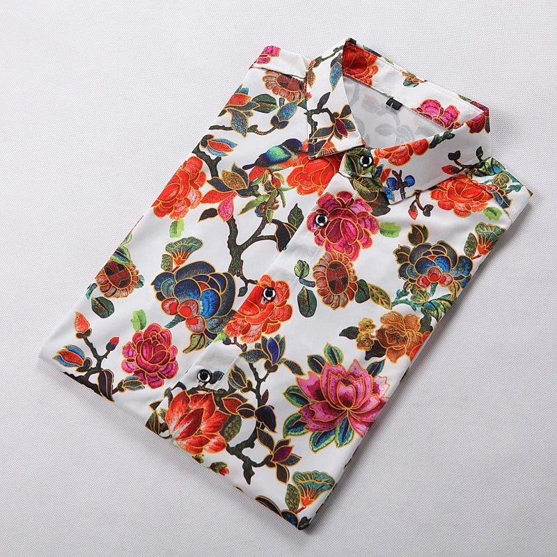 2026 New Men's Short Sleeve Shirt, Summer Printed Shirts, Single Breasted Lapel Shirt for Men Camisa M-7XL