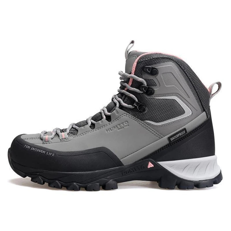 HUMTTO Waterproof Boots Women Luxury Designer Hiking Shoes for Womens Outdoor Climbing Trekking Sneakers New Leather Ankle Boots