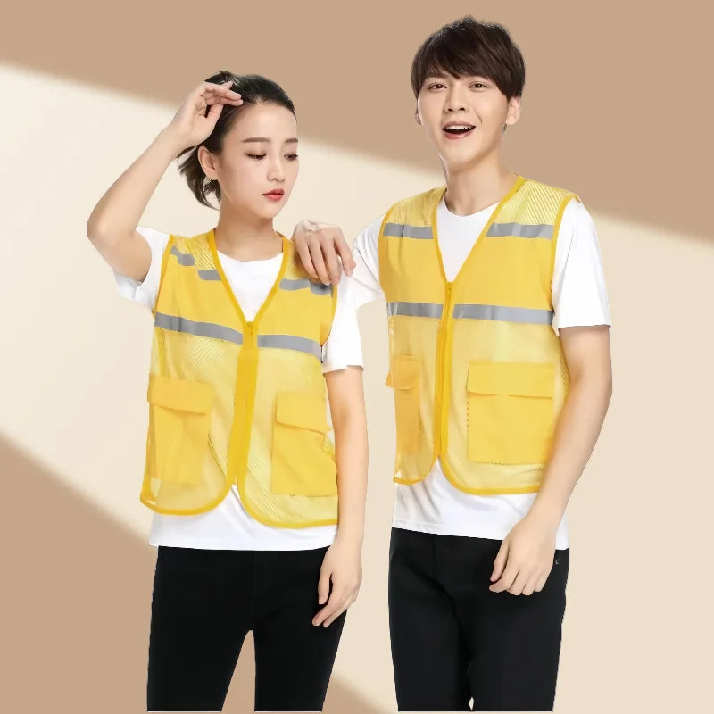 2025 Summer Breathable Mesh Fishing Vest Volunteer Workwear Custom Logo Printed Advertising Clothing Work Vest