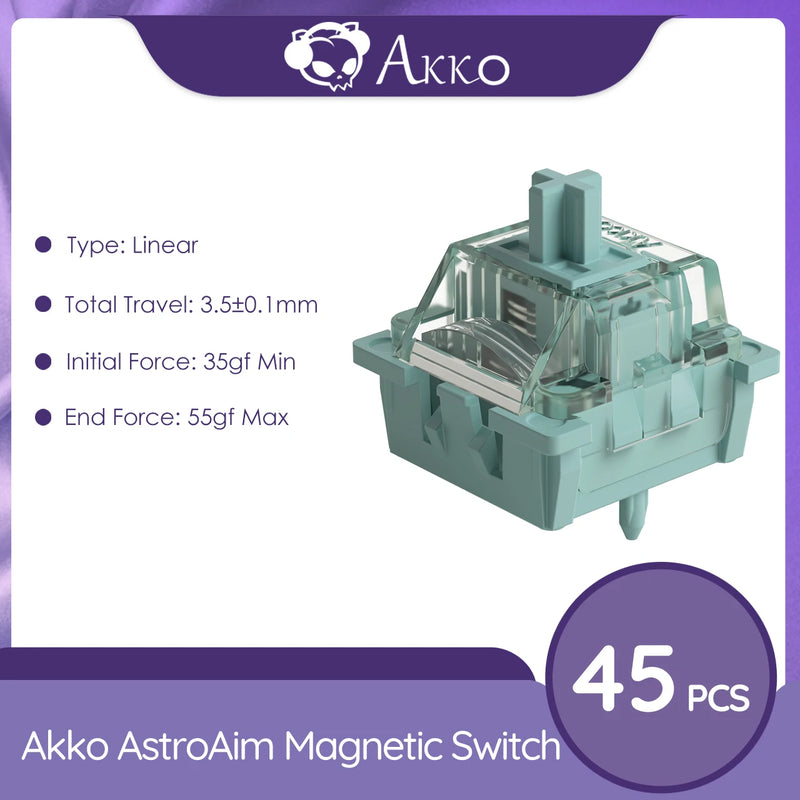 Akko AstroAim Magnetic Switch 0.01mm Precision 35gf Light Switch Factory Lubed PC with POM stem for Magnetic Mechanical Keyboard