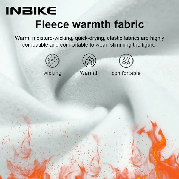INBIKE Women‘s Winter Fleece Cycling Jersey Long Sleeve Thermal Bicycle Top Jacket Warm MTB Mountain Shirt Cold Weather Clothing