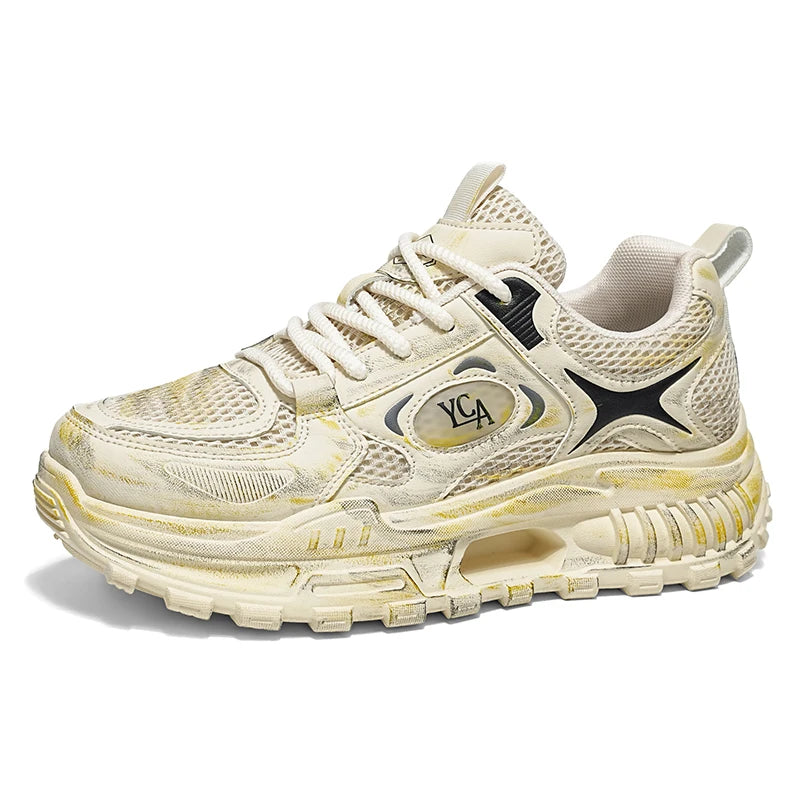 Men's breathable casual shoes four seasons new Thick sole light soft-sole comfort walking shoes fashion outdoor running sneakers