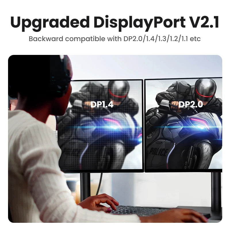 UGREEN Displayport Cable 16K 8K Video Audio Cable for Xiaomi TV Box PC Laptop Monitor Video Game DP Cable Display Port