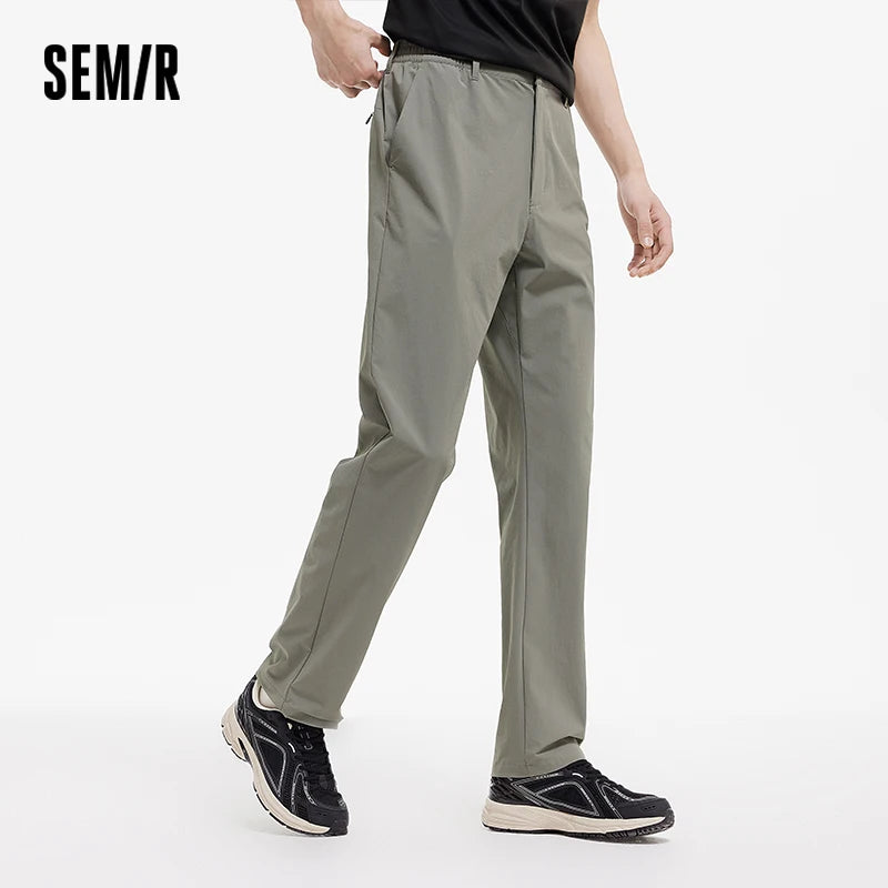 Semir Men Pants Cooling 2026 Quick Dry Straight Solid Stretch Urban Casual Everyday Style Soft Comfortable Daily Wear Trendy