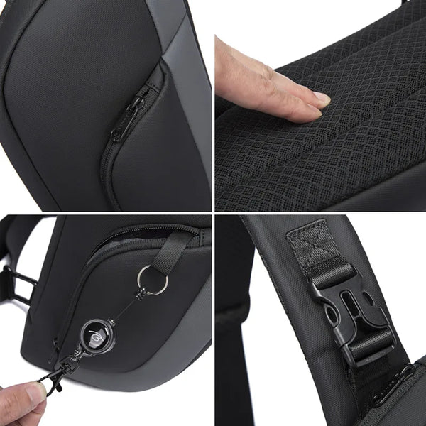 BANGE Men Chest Bag New Design korean Multifunction Waterproof Anti-stain Big Capacity Travel Portable Crossbody Bag Sling Bags