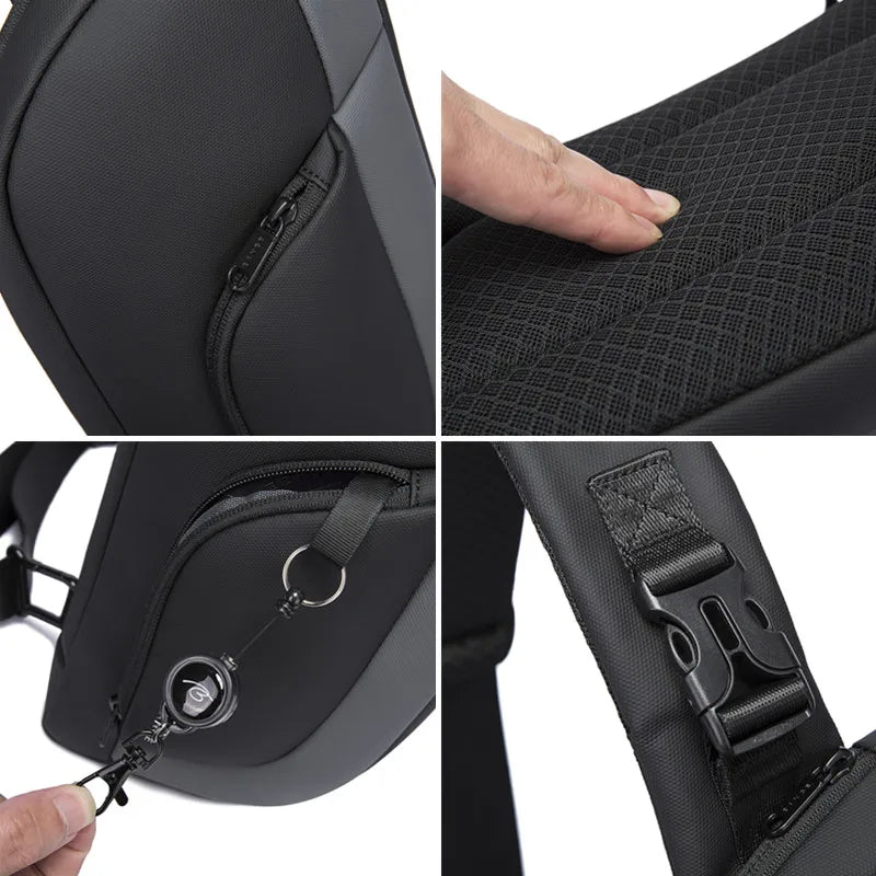 BANGE Men Chest Bag New Design korean Multifunction Waterproof Anti-stain Big Capacity Travel Portable Crossbody Bag Sling Bags