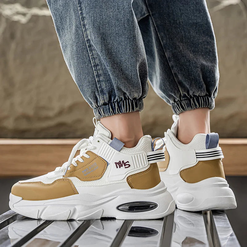 Men's Thick sole casual sneakers four season breathable light soft-sole non-slip fashion outdoor running shoes speed sports shoe