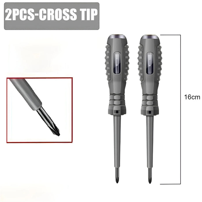 1/2 Pcs Slotted/Phillips Screwdriver Neon Bulb Indicator Detector Non-Contact Insulated Electrician Pocket Tester Pen Tools 2 PCS Cross