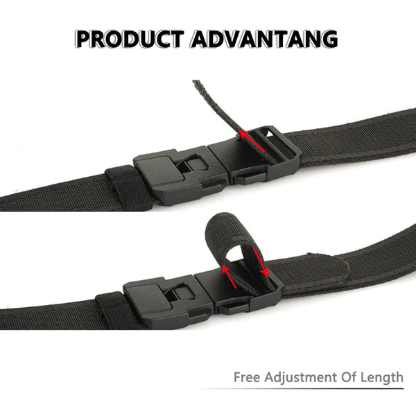 TUSHI New Automatic Buckle Belt for Men 3.5cm Real Nylon Military Elastic Belt Tactical Belt Non Slip Hiking Hunting Belt Male