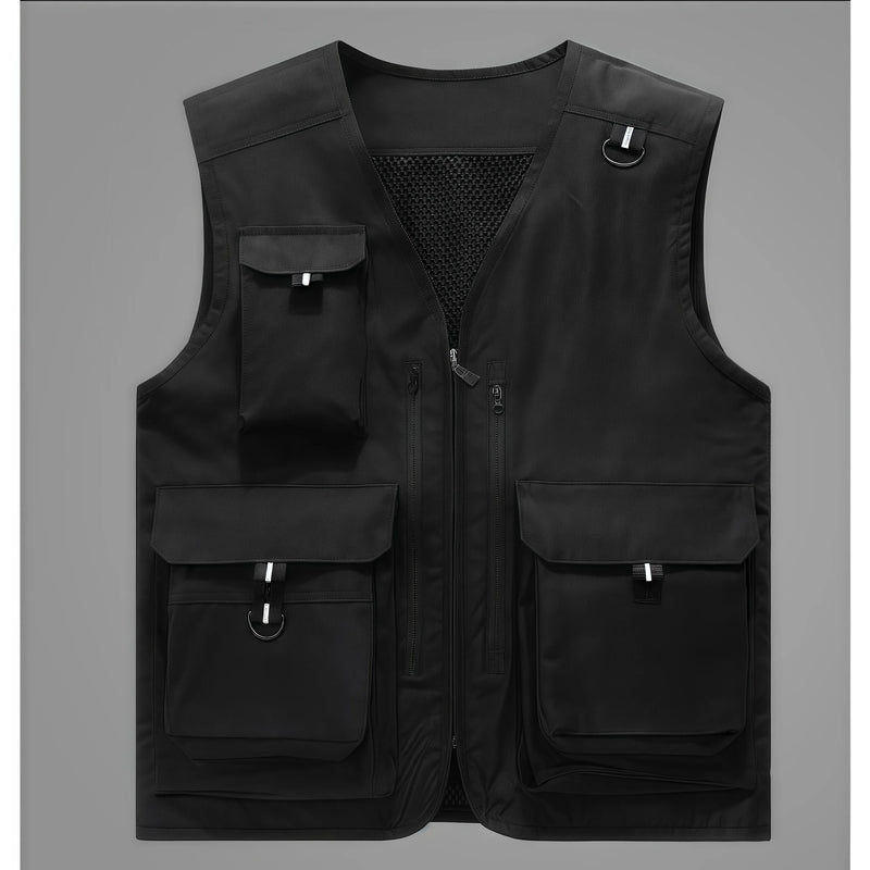 New Multi-pocket high-end  Work and leisure vest Summer outdoor fishing lightweight vest custom logo printed team jacket
