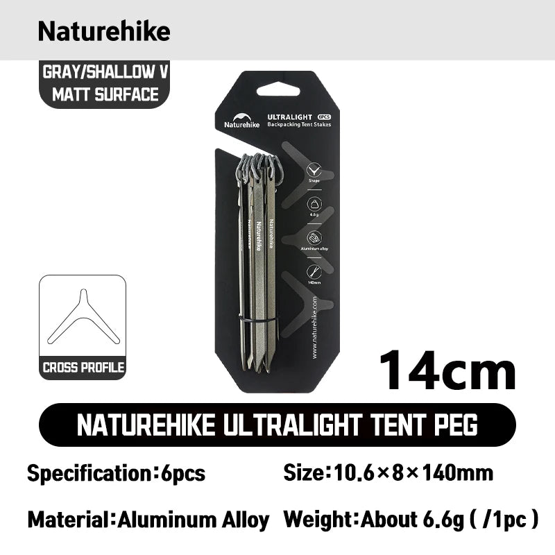 Naturehike 2026 NewHiking Tent Lightweight Tent Pegs for Outdoor Hiking and Camping Durable&Stable Compatible with All Tents