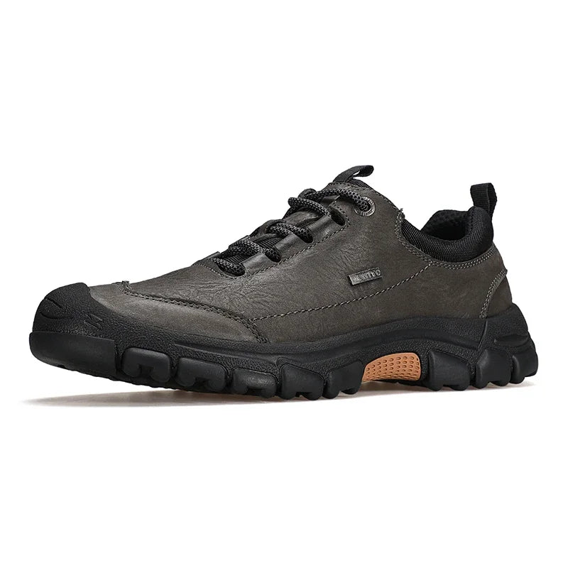 HUMTTO Hiking Shoes Men Genuine Leather Men's Sports Shoes Non-slip Winter Outdoor Safety Sneakers Breathable Trekking for Boots