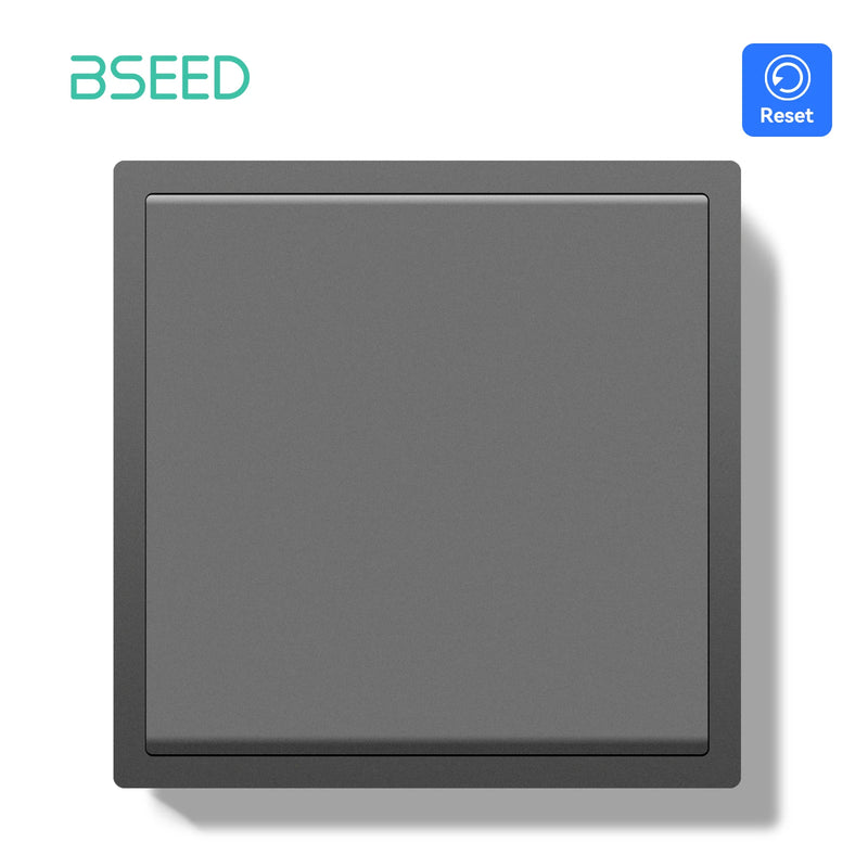 BSEED Mechanical Push Button Switch 1/2Gang 1Way Wall Light Switch Automatic Reset Switch Plastic Frame Rebound Switch