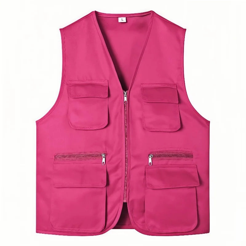 2026 Popular Summer Fishing Vest Multi-Pocket Work and Leisure All-Match High-End Custom Logo Printed Brand Text