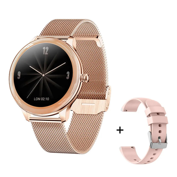 COLMI V33 Lady Smartwatch 1.09 inch Full Screen Thermometer Heart Rate Sleep Monitor Women Smart Watch Gold Metal Strap