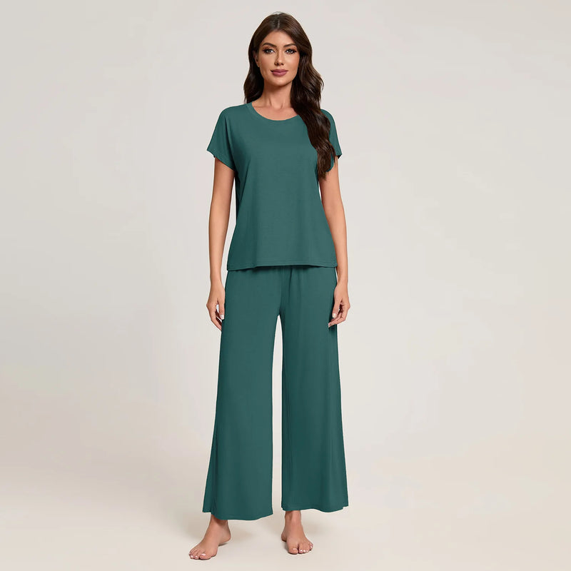 European Loose Home Pajamas Set New Modal Comfort Women's Suit Spring Autumn Sleepwear For Sleeping Clothes Lounge Pyjama