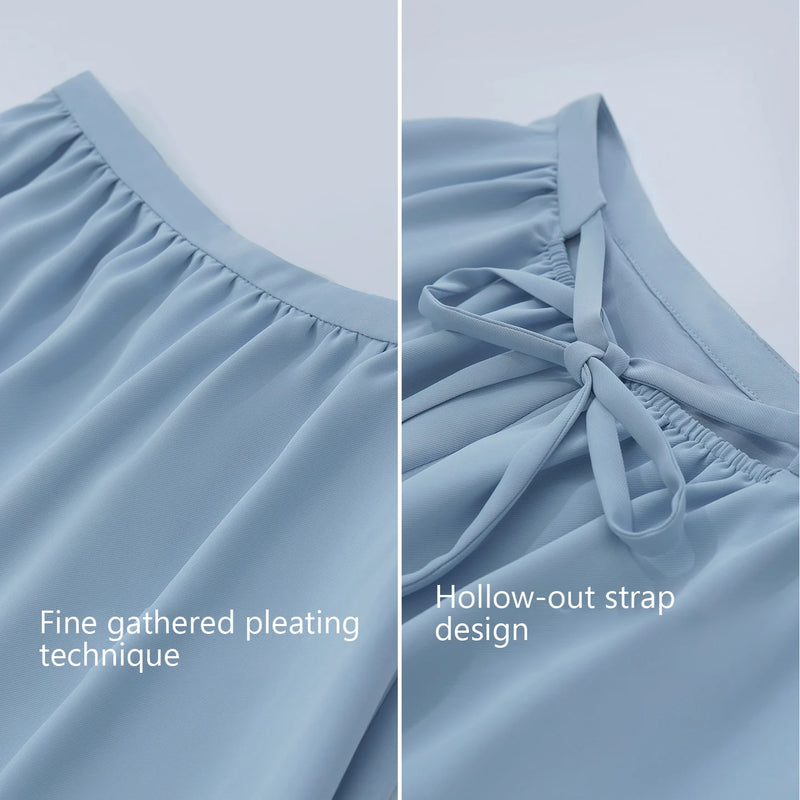 Amii Women's Long Skirt 2026 Summer New Eleant Cutout Tie Loose Fit A-Line Skirt Solid Casual Flowy Women's Clothing 12622127