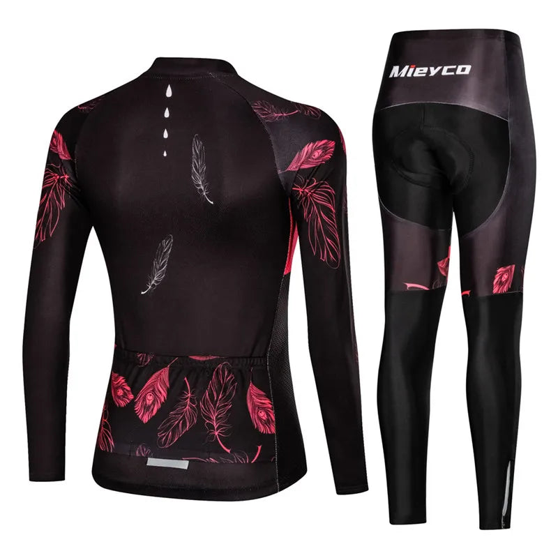 Women's Long Sleeve Cycling Jersey Quick Dry Breathable MTB Road Bike Riding Shirt Slim Fit Bicycle Racing Sportswear