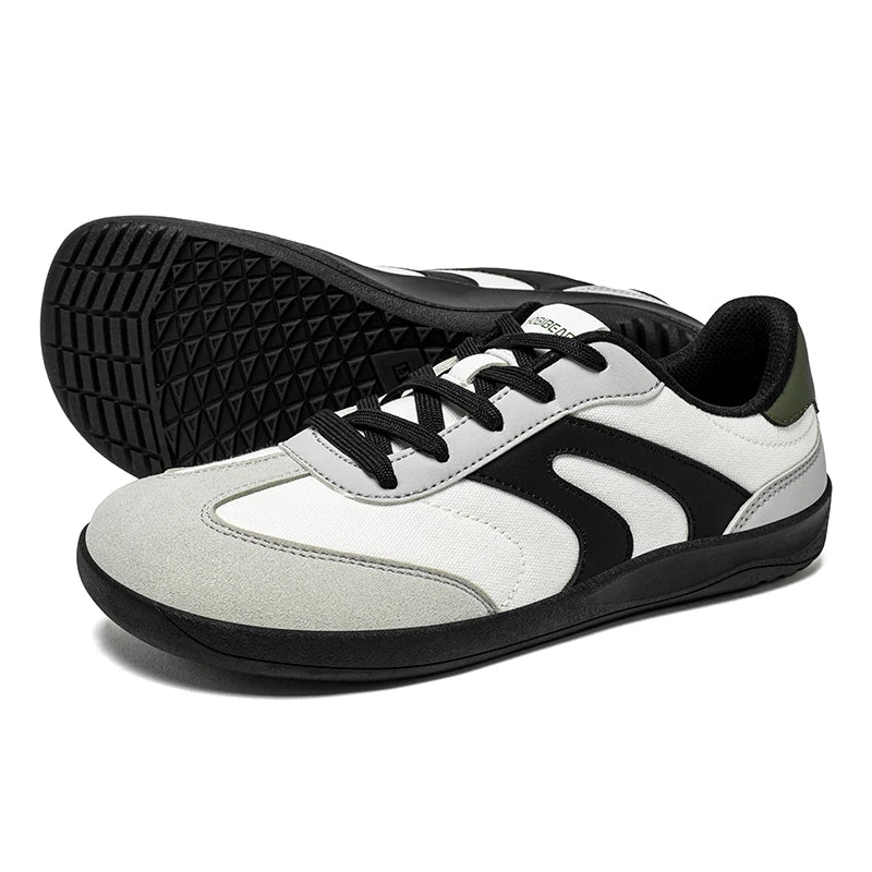 HOBIBEAR Barefoot Wide Toe Sneakers Unisex Zero Drop Minimalist Canvas Shoes Non Slip Lace Up Walking Sneaker