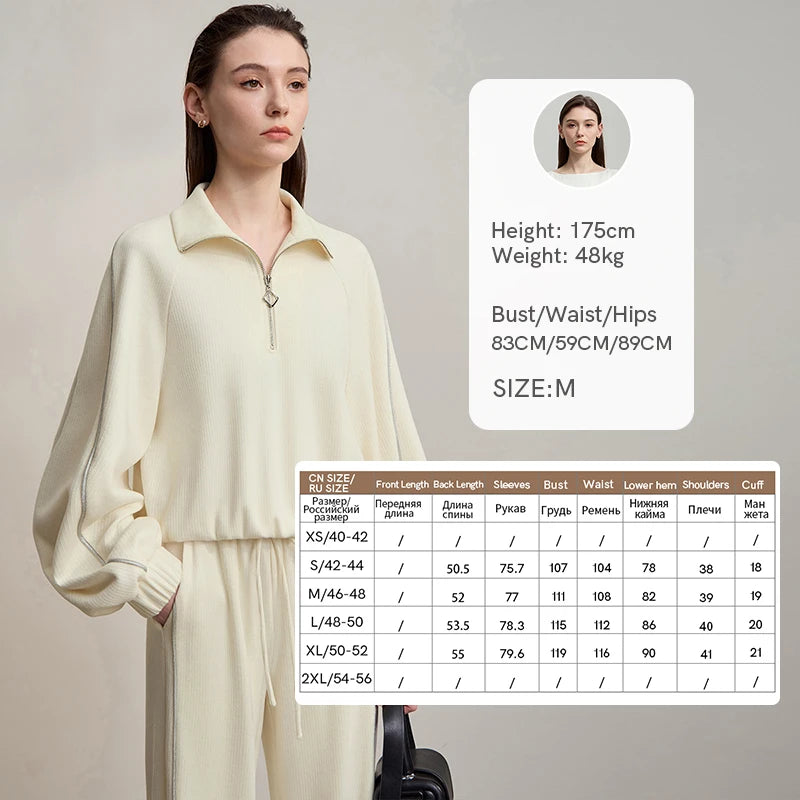AMII Woman Sweatshirts 2026 Autumn New Casual Versatile Turtleneck Top Female Pullover Long Sleeve Loose Sweatshirt 12553065