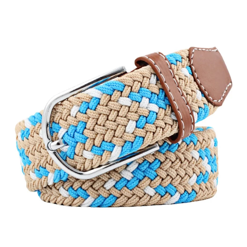 105cm Stretch Woven Belt, Unisex Canvas Belts Fashion Casual Student Belt Women Cinturon Male Waistband.