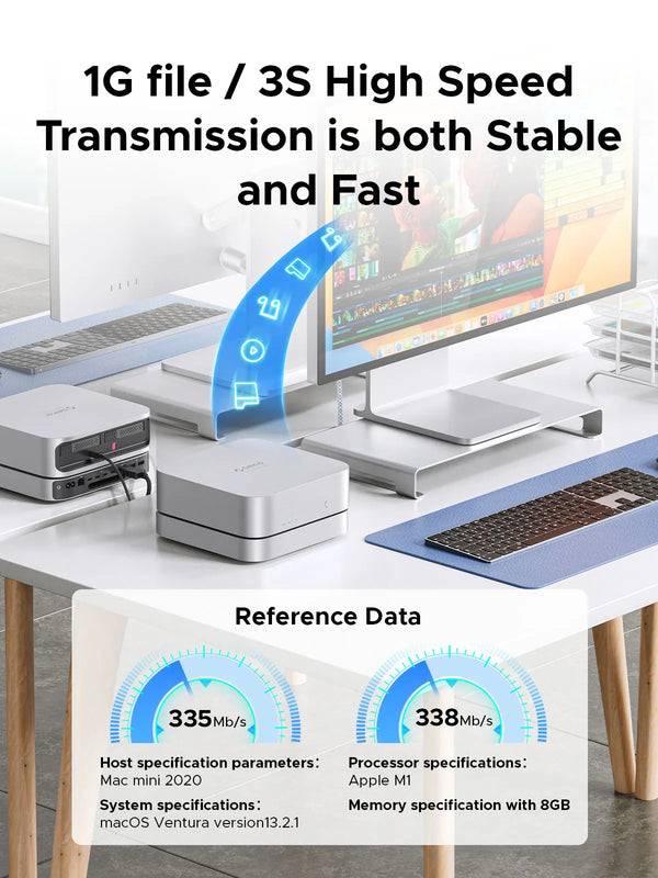 ORICO StudioLink External Hard Drive Enclosure 2.5-inch SATA External USB 3.2 to SATA 10Gbps Hard Drive Enclosure for Mac mini