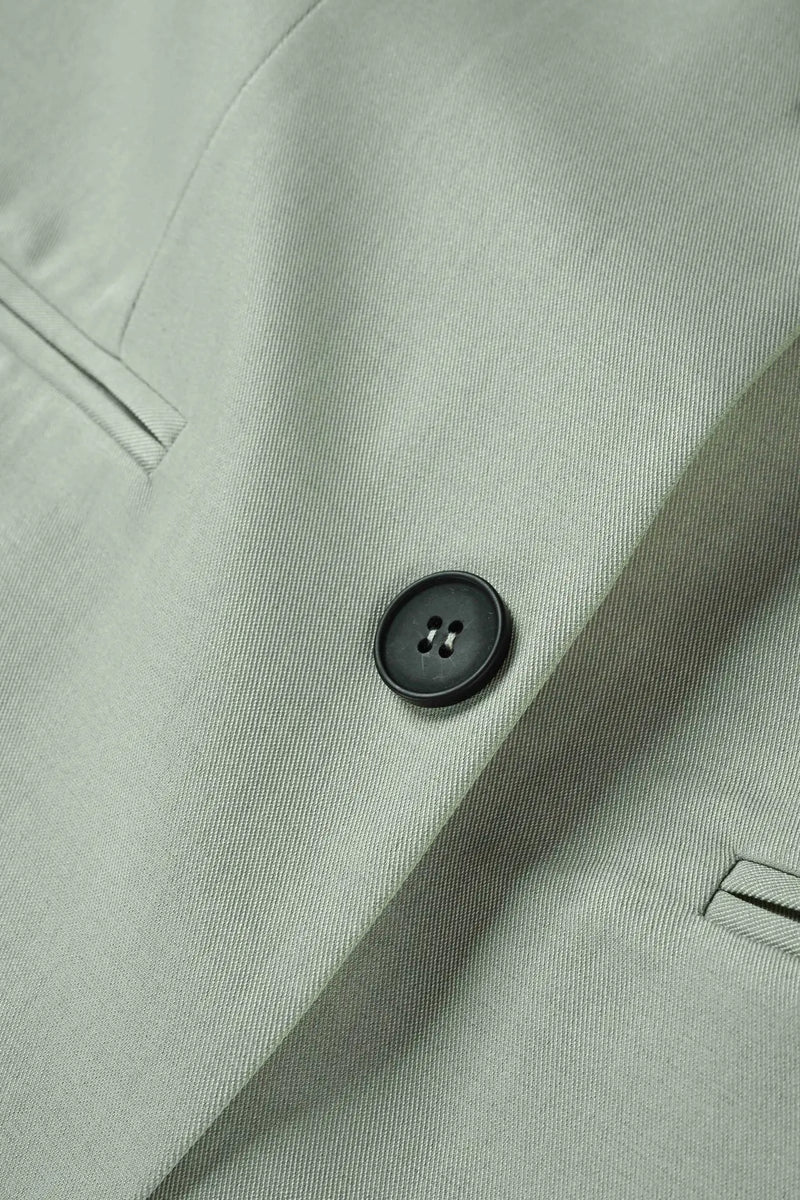 Men's Long-sleeve Suit Jackets for Fall, Green Business-casual Coat, and Formal Tops for Weddings and Parties.