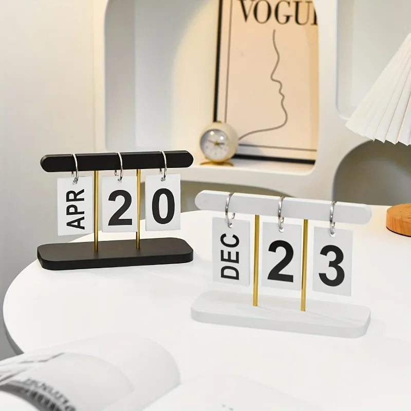 1pc Minimalist Nordic-Style Page,Turning Calendar, Perfect for Decorating Desk Or Living Room table,English text, calendar.