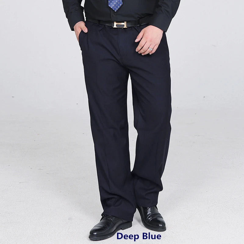 2026 Men's Black Office Trousers, Asian Size Business Casual Suit Pants, Black-Blue Pantalones Hombre, Spring Autumn Slacks 10XL