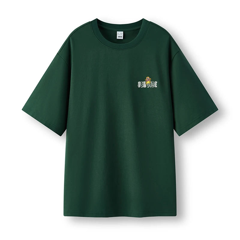 Semir Mens Tshirt 2026 American Graffiti Printed Embroidery Loose Crew Neck Knitted Casual Trendy