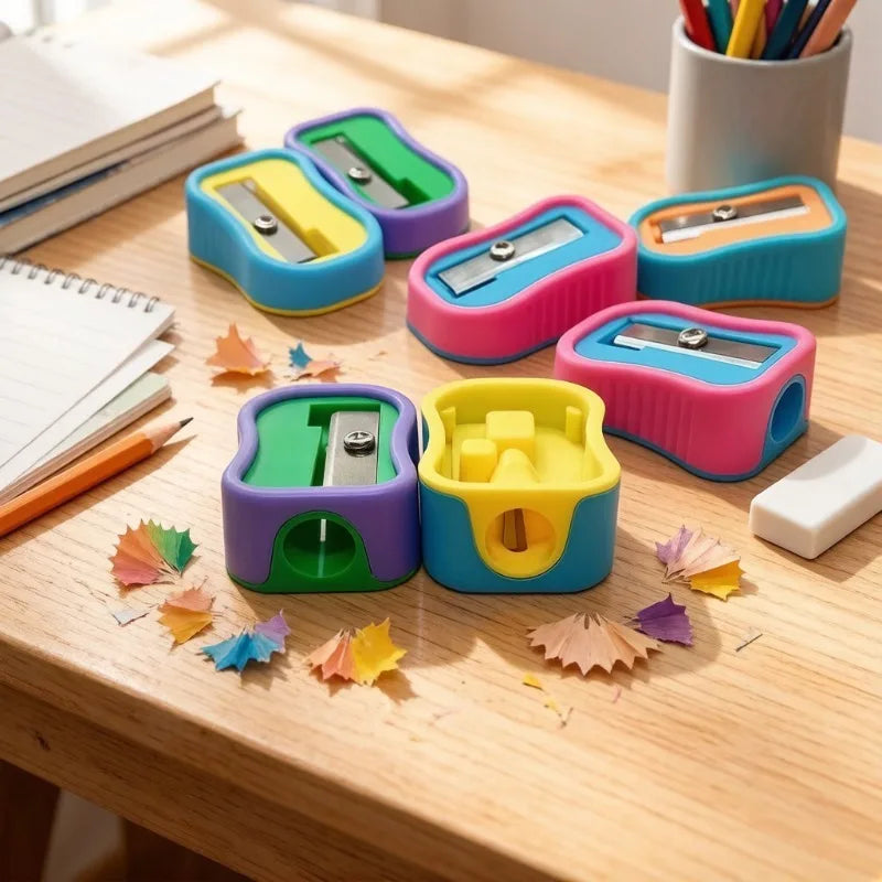 2/4pcs Color pen roller, single hole pencil sharpener, new creative design, comfortable grip, student tool, school supplies.
