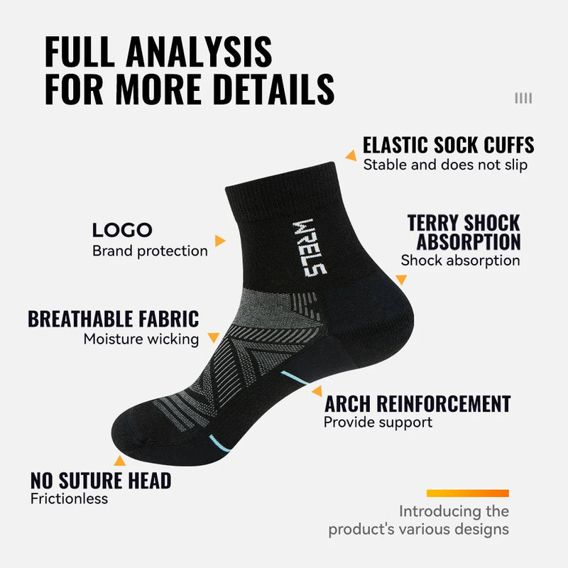 WRELS 1/2/3pairs Merino Wool Socks Warm Thermal Hiking Socks Breathable Cushion Hiking Running  Warm thermal Compression Socks