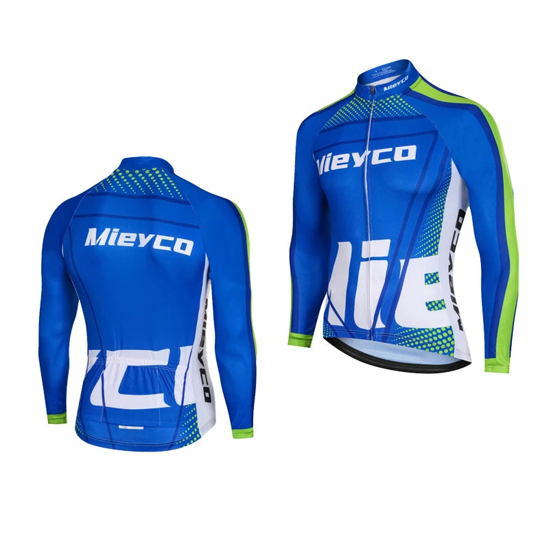 Men's Long Sleeve Cycling Jersey Quick Dry Breathable UV Protection MTB Road Bike Shirt Spring Autumn Racing Sportswear