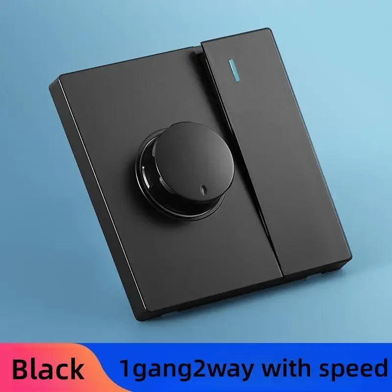 Grey Brushed Eu Universal 1gang2way Light Switch with Fan Speed Control Switch,range Hood Ceiling Fan Switch Panel AC 110-250V