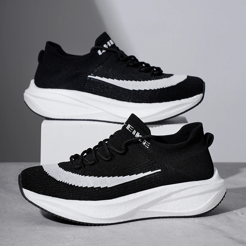 Mens Running Shoes 2025 New Breathe Mesh Lightweight Cushioning Daily Fitness Sneakers Outdoor Flat Mesh Tennis Shoes for Men