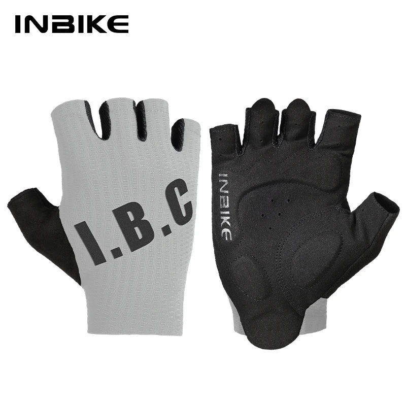 INBIKE Men's Road Cycling Gloves Breathable Half-Finger Cycling Gloves for Men Shock-Absorbing Pad Lightweight MTB Biking Gloves