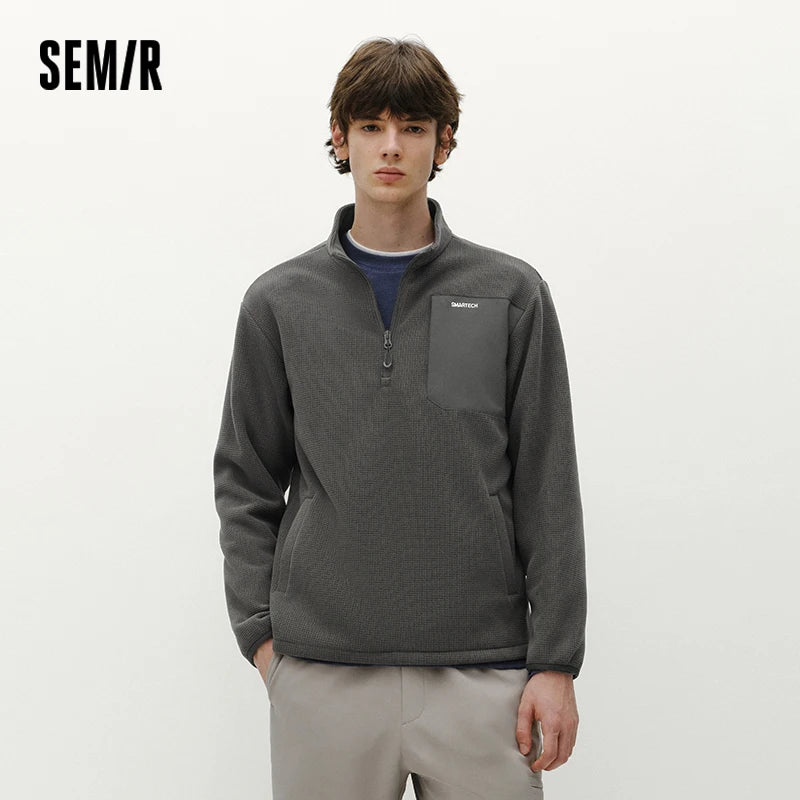 អាវយឺតបុរស Semir លំនាំ Plaid ក្តៅអ៊ីសូឡង់រោមចៀម 2026 រដូវរងា ទន់ ផាសុកភាព រចនាប័ទ្មធម្មតា ស្លៀកពាក់ជារៀងរាល់ថ្ងៃ