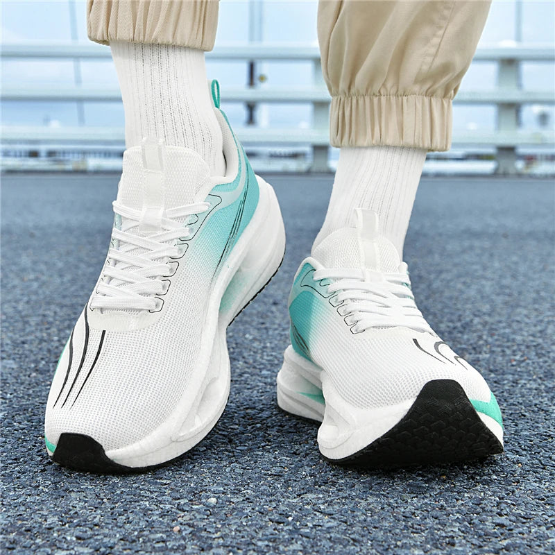 Men Women's breathable racing running shoes spring autumn soft-sole outdoor casual sports shoes thick-sole speed light sneakers