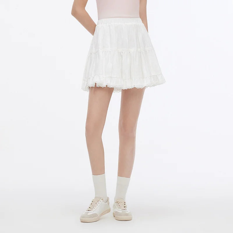 Semir Women Skirt Jacquard Lace Trim Fluffy Cake Dress A Line Minimalist Temperament Cute Mini 2026 Summer Top