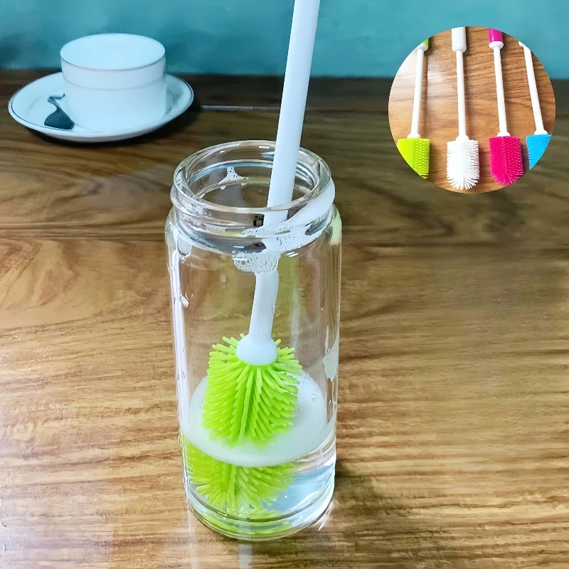 1pc Long Handle Cleaning Brush, Non-Slip Grip for Narrow Bottles, Durable Plastic Brush for Hard-to-Reach Areas, Bottle Cleaner