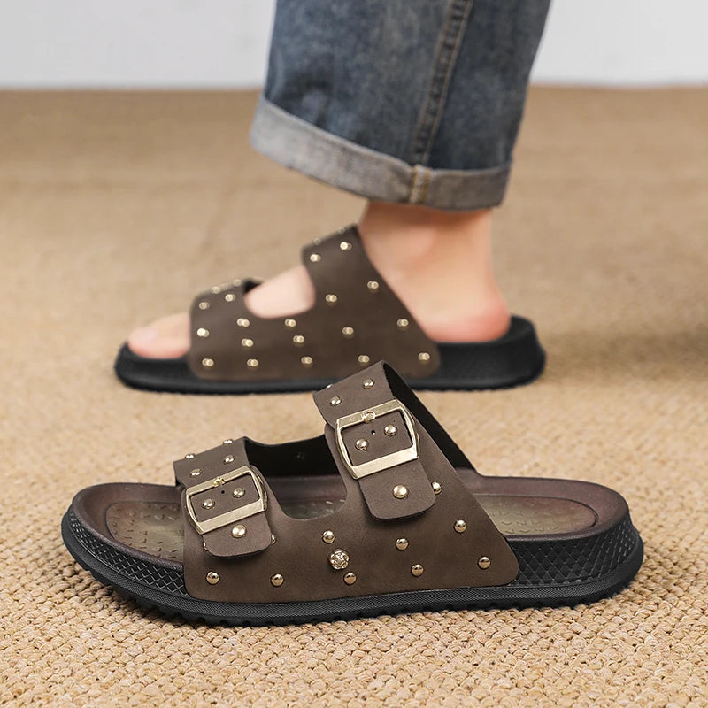 Men's slippers summer new soft-sole anti-slip comfort sports outdoor casual walking slippers fashion Joker breathable beach shoe