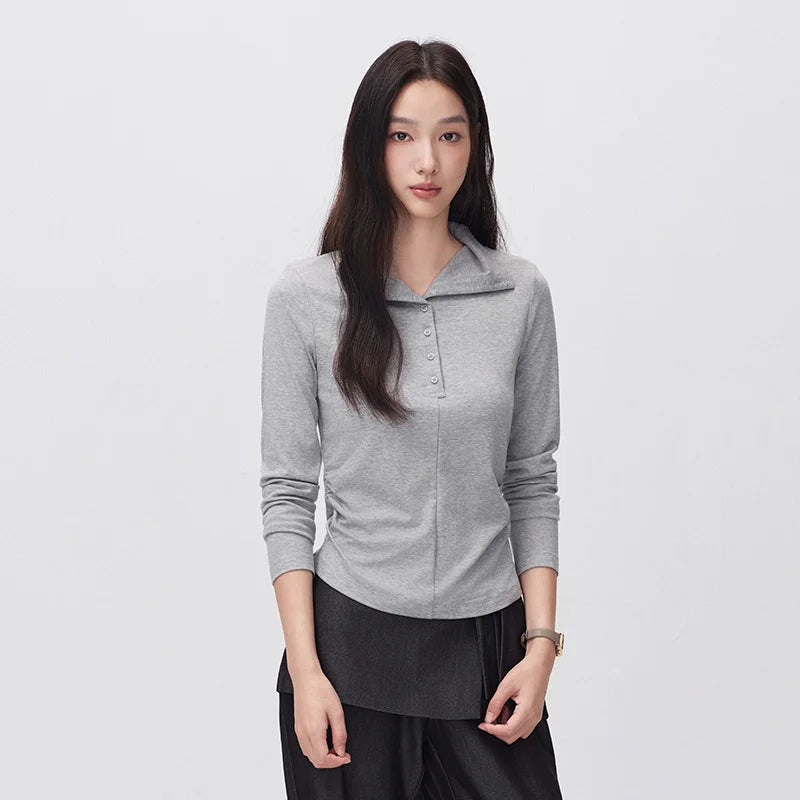 អាវយឺតប៉ាក់ Semir សម្រាប់នារី រាងស្លីម ពាក់កណ្ដាលអាវ រចនាតិចតួចបំផុត ឆ្នាំ២០២៦ សម្លៀកបំពាក់រដូវរងាថ្មីប្រចាំថ្ងៃ រចនាប័ទ្មធម្មតាសម្រាប់ទីក្រុង