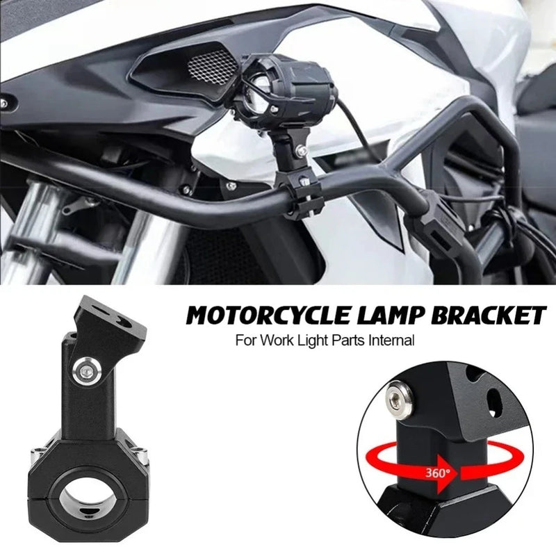 JOYINLED 1/2PCS Universal Motorcycle Headlight Fog Light Brackets Adjustable Bumper Clamp Mount Kit for Work Light