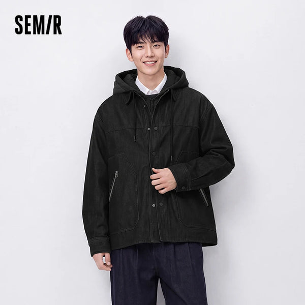អាវក្រៅបុរស Semir មានក្រណាត់ស្រាល មានហ៊ូដពីរស្រទាប់ ការពារទឹក ស្រទាប់ខាងក្នុងអាចដោះចេញបាន អាចពាក់បានបីទិស ថ្មីឆ្នាំ 2026