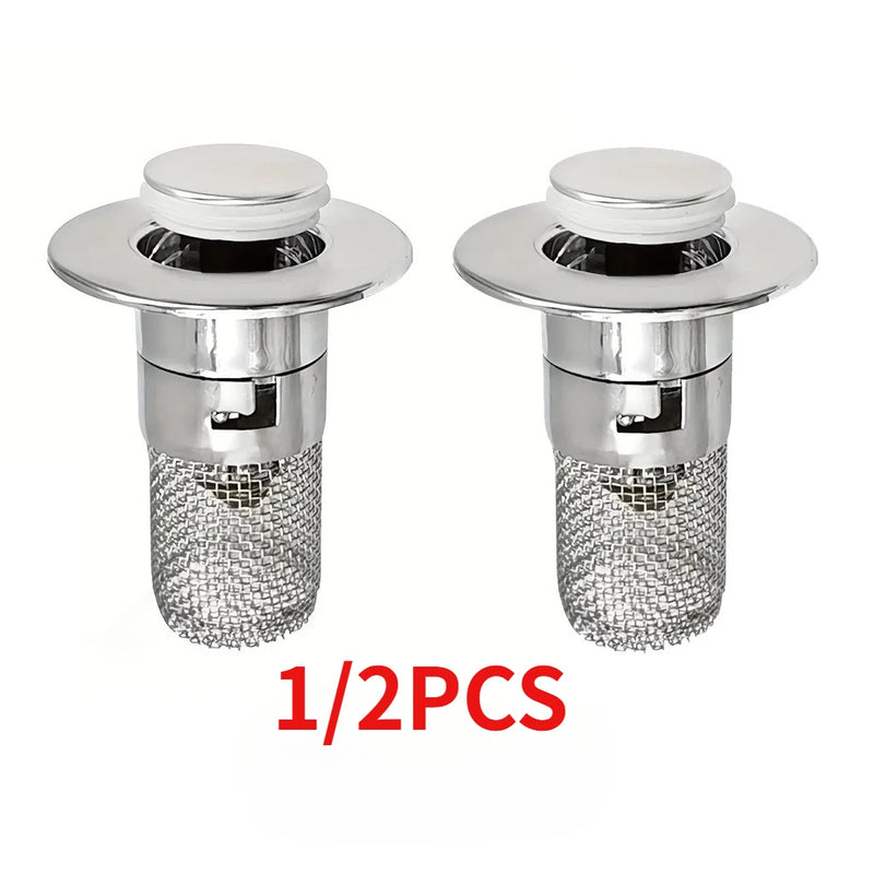 1/2 piece bathroom hair filter mesh, made of mesh material and chrome-plated plastic, suitable for kitchen sinks and bathrooms