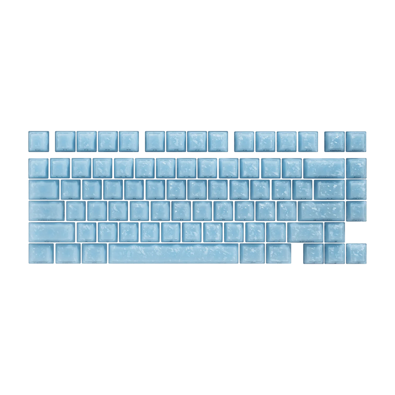 Akko Glassy Carbon Fiber Keycap Set Double-Shot Cherry Profile Side-Printed Keycaps for 61/75/87/Full Size Mechanical Keyboard