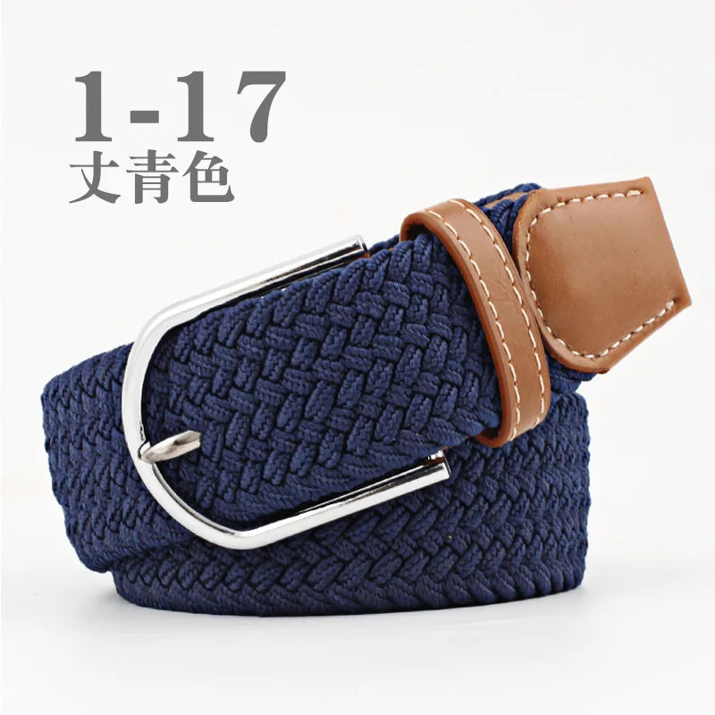 105cm Stretch Woven Belt, Unisex Canvas Belts Fashion Casual Student Belt Women Cinturon Male Waistband.