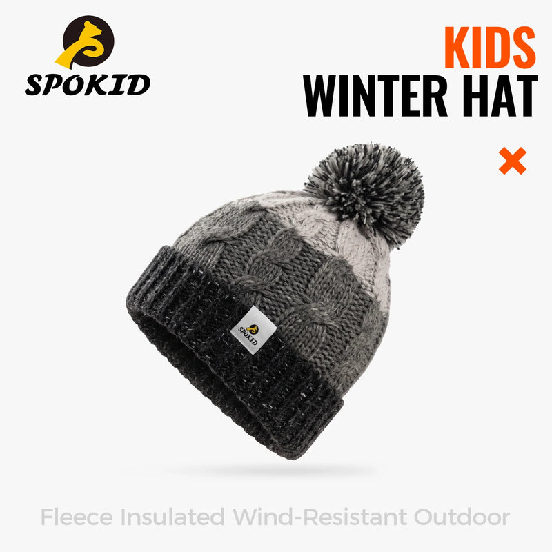 WRELS Merino Wool Knitted Hat Thick Warm Skull Cap Windproof Ear Protection Boys Girls Kids Winter Hiking Outdoor Skiing  Beanie