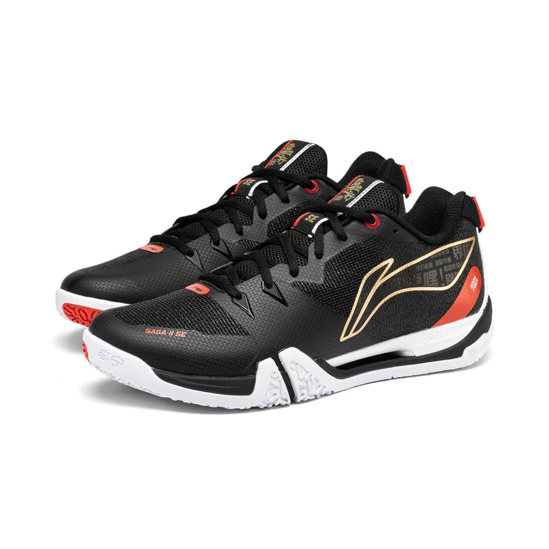 ស្បែកជើងវាយសី Li-Ning Unisex SAGA 2 SE BOOM Shock Absorption Energy Return LiNing Professional Sneakers AYZU001