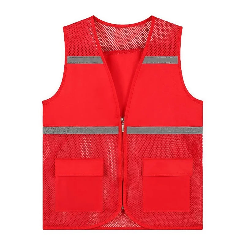 2025 Summer Breathable Mesh Fishing Vest Volunteer Workwear Custom Logo Printed Advertising Clothing Work Vest